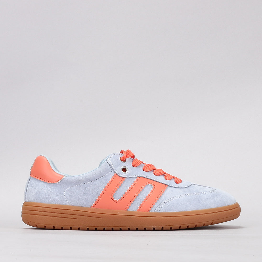 Juno - Pale Blue Suede/Orange - LE SANSA