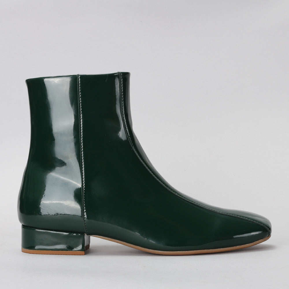 Sasha - Bottle Green Patent - LE SANSA