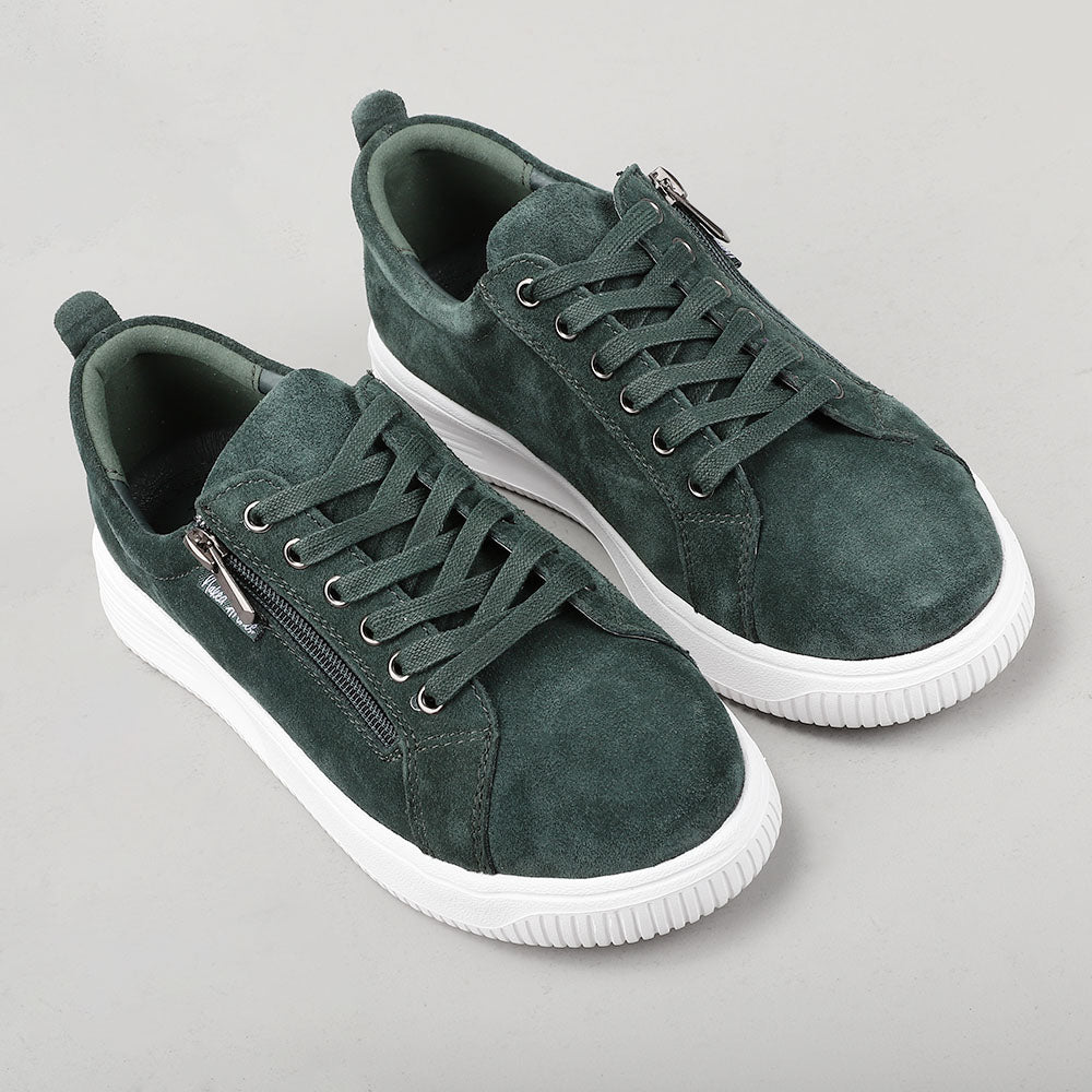 Nelly - Bottle Green Suede - Naked Arches